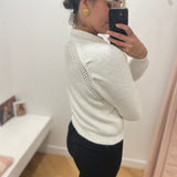 Gilet col polo en laine GI630W25 - Perle - LOLA ESPELETA