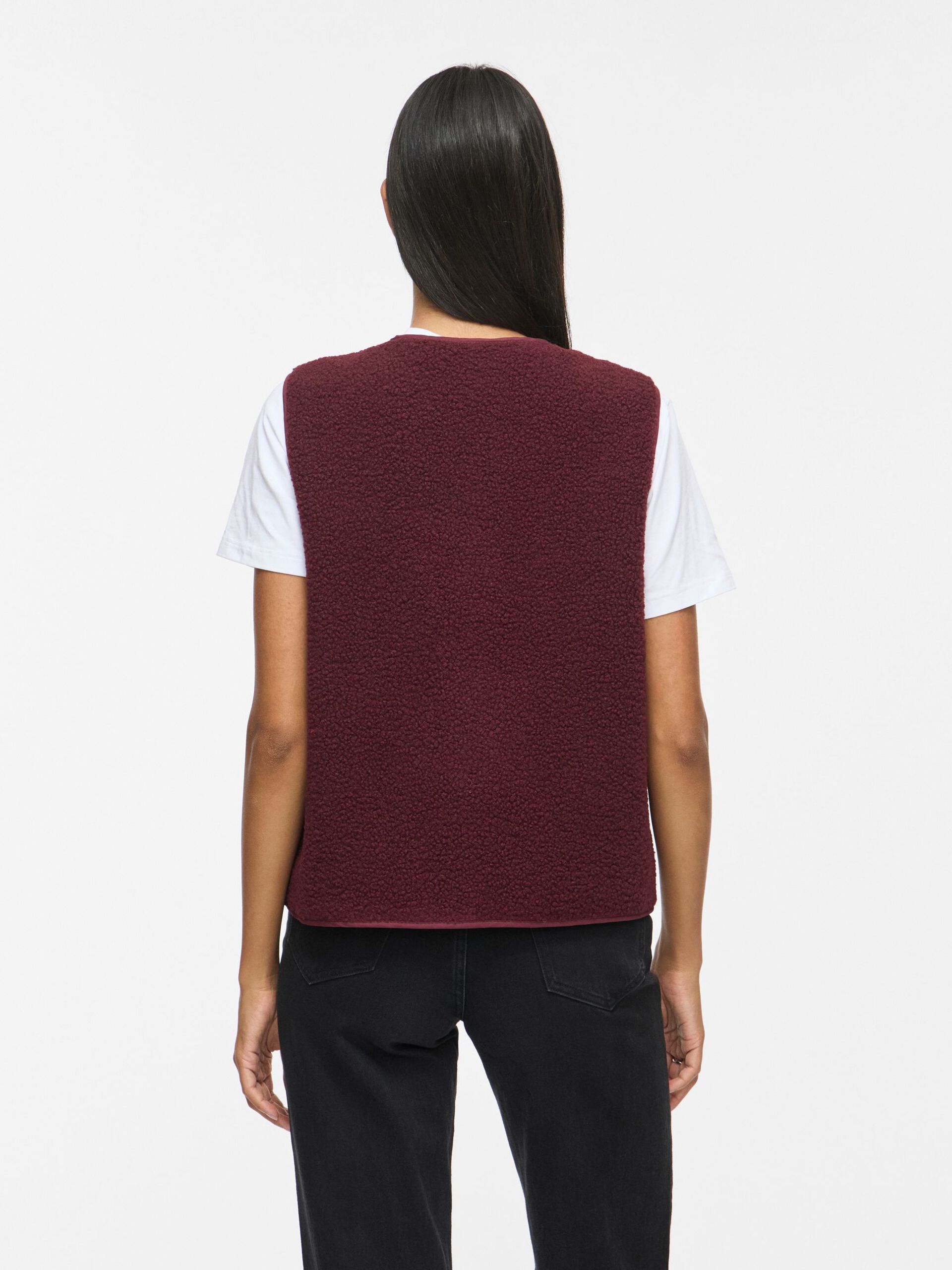 Gilet sans manches Viada VILA bordeaux – vue portée de dos
