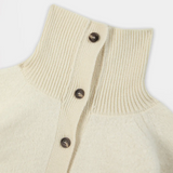 Gilet femme Maeligil TBS Arctique détail du col montant côtelé et des boutons