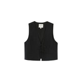 Gilet court avec liens à nouer Rubens - Noir - GRACE & MILA