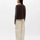 Gilet polaire sans manches OBJELLA OBJECT marron – porté de dos
