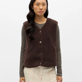 Gilet polaire sans manches OBJELLA OBJECT marron – vue portée de face
