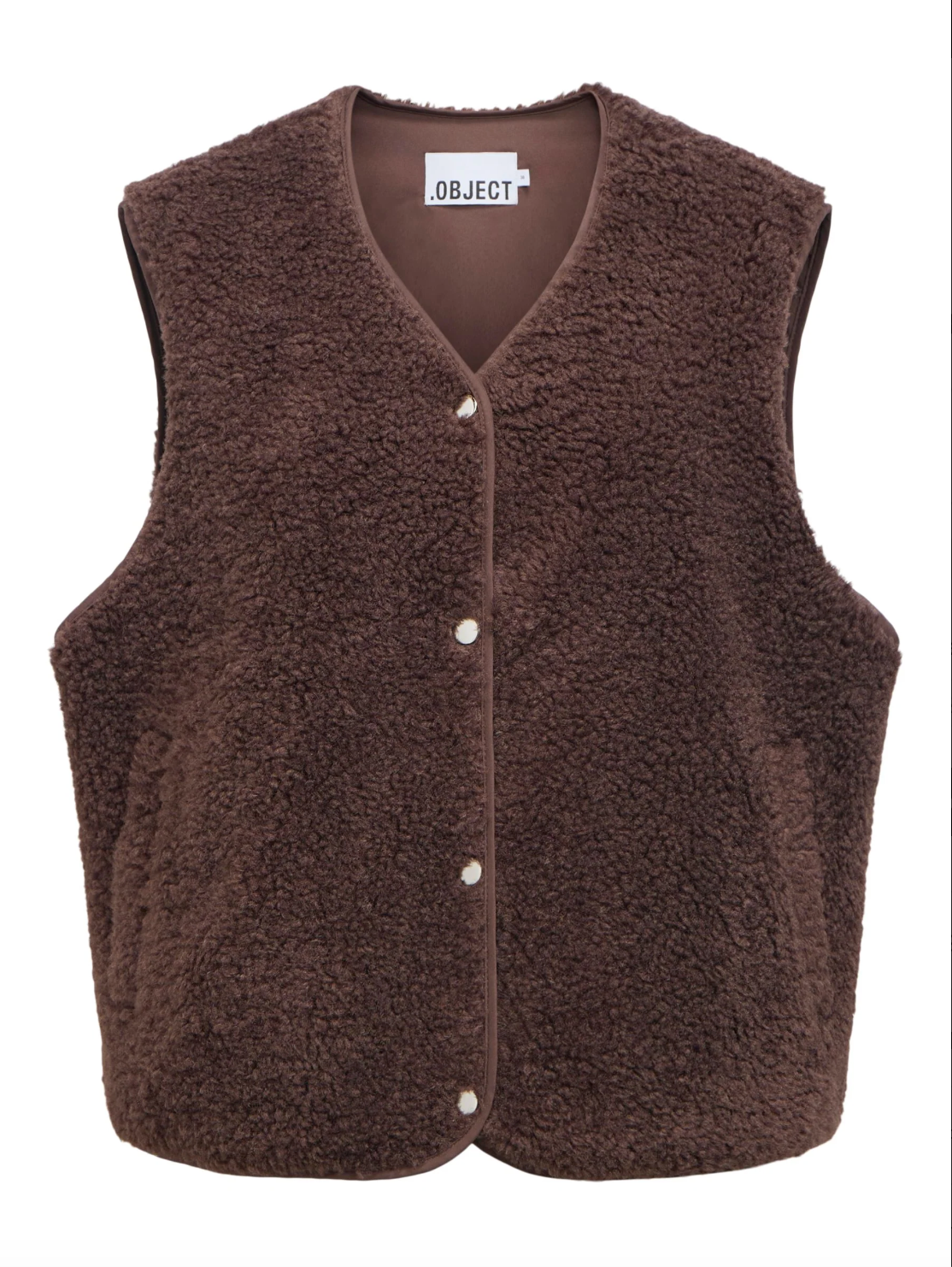 Gilet polaire sans manches OBJELLA OBJECT marron – vue produit de face
