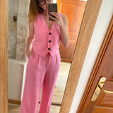 Gilet sans manche Gigi - Rose - FABIENNE CHAPOT