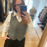 Gilet sans manches en maille duveteuse Angelo - Anthracite - DES PETITS HAUTS