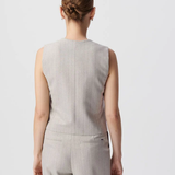 Gilet sans manches rayé - Gris clair - IKKS WOMEN