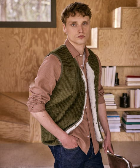 Gilet sans manches réversible Esterel - Kaki - FAGUO HOMME