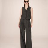 Sister Striped Tailored Jacket - Anthracite - GRACE & MILA