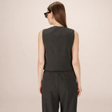 Sister Striped Tailored Jacket - Anthracite - GRACE & MILA