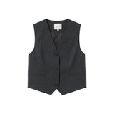 Sister Striped Tailored Jacket - Anthracite - GRACE & MILA