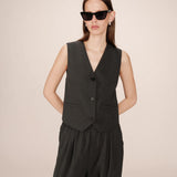Sister Striped Tailored Jacket - Anthracite - GRACE & MILA