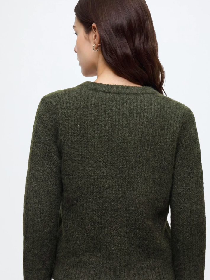 Gilet VINORGA VILA Forest Night – détail de la maille au dos