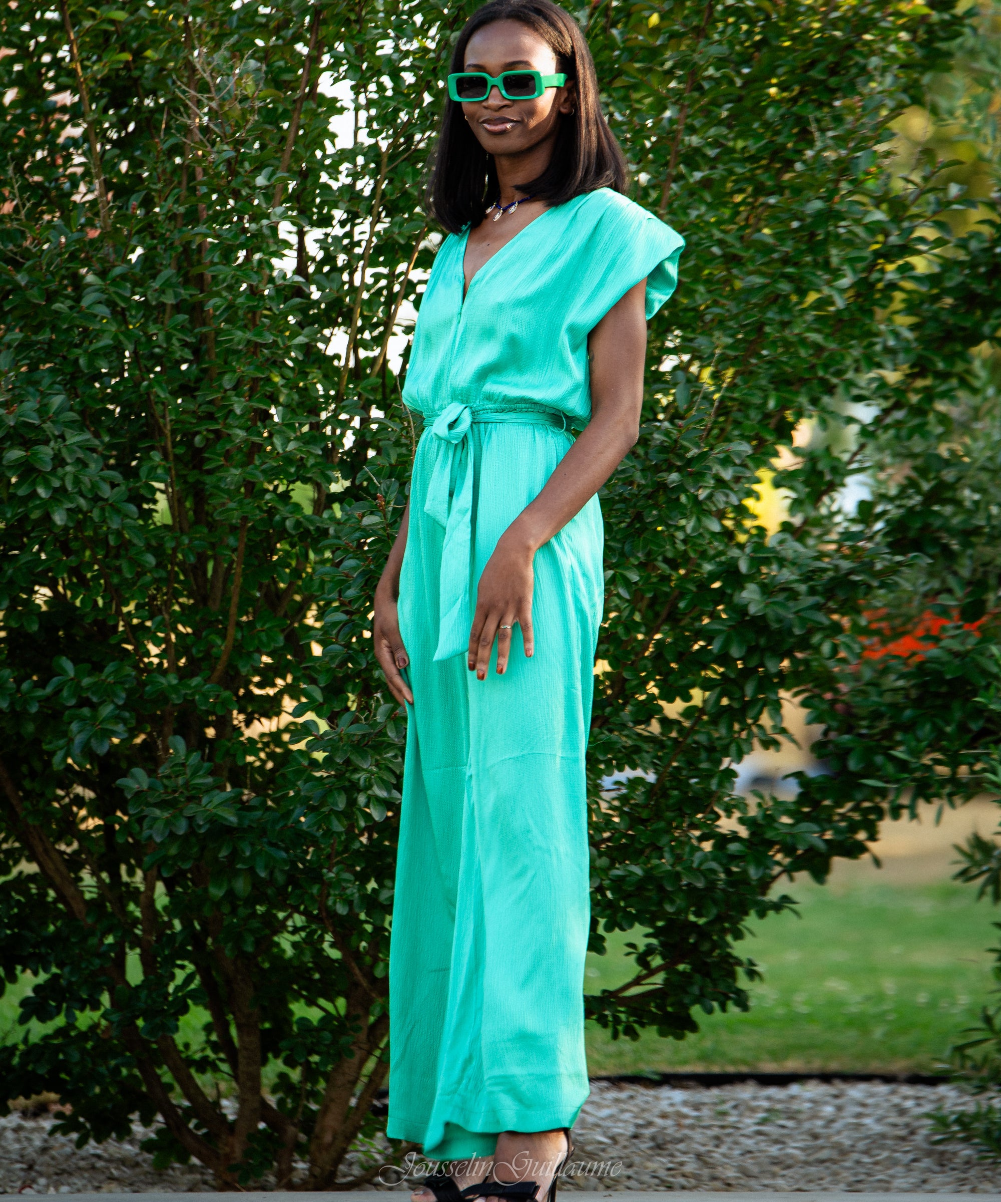 Combipantalon satinée Taylor - Verte - SUNCOO