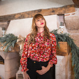 Blouse imprimé fleuri abstrait Livia - Geranium - Suncoo