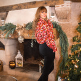 Blouse imprimé fleuri abstrait Livia - Geranium - Suncoo