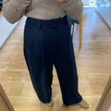 Pantalon large tailleur chic Japon - Bleu nuit - SUNCOO