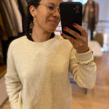 Pull court uni croisé au dos Plamedi - Crème - SUNCOO