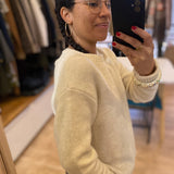 Pull court uni croisé au dos Plamedi - Crème - SUNCOO