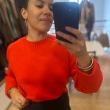 Pull uni en maille oversize Paulvar - Rouge - SUNCOO