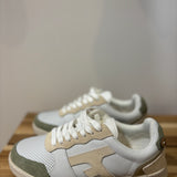 Baskets en cuir Hazel - Ecru et kaki clair - FAGUO FEMME