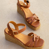Hisa Wedge Espadrilles - Camel - BOBBIES WOMEN