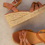 Hisa Wedge Espadrilles - Camel - BOBBIES WOMEN