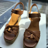 Hisa Wedge Espadrilles - Camel - BOBBIES WOMEN