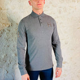 Polo à manches longues en coton mélangé et H en tweed HACKETT