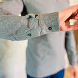 Polo à manches longues en coton mélangé et H en tweed HACKETT