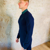 Polo à manches longue Hackett London col velours
