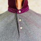 Polo gris - col violet - HACKETT