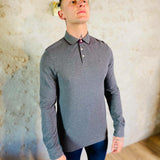 Polo gris - col violet - HACKETT