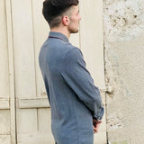 Polo gris - col violet - HACKETT