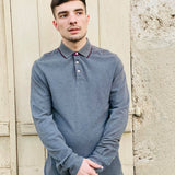Polo gris - col violet - HACKETT