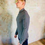 Polo gris - col violet - HACKETT