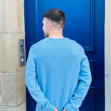 Pull col v - sky - HACKETT