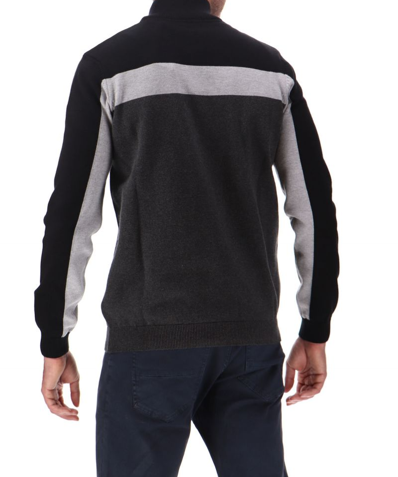 Pull à col montant zippé Hyam - Gris chiné - Sun Valley homme