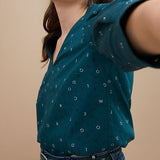 Blouse duck imprimé typo - Green - I.Code