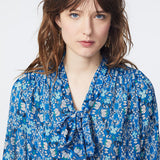 Blouse en crêpe - imprimé glycine col lavallière - Ikks women