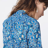 Blouse en crêpe - imprimé glycine col lavallière - Ikks women