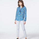 Blouse en crêpe - imprimé glycine col lavallière - Ikks women