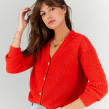 Cardigan tricot fantaisie - Pop Abricot - I.Code