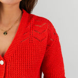 Cardigan tricot fantaisie - Pop Abricot - I.Code