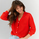 Cardigan tricot fantaisie - Pop Abricot - I.Code