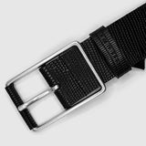 Ceinture en cuir python - Noire - IKKS