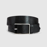Ceinture en cuir python - Noire - IKKS