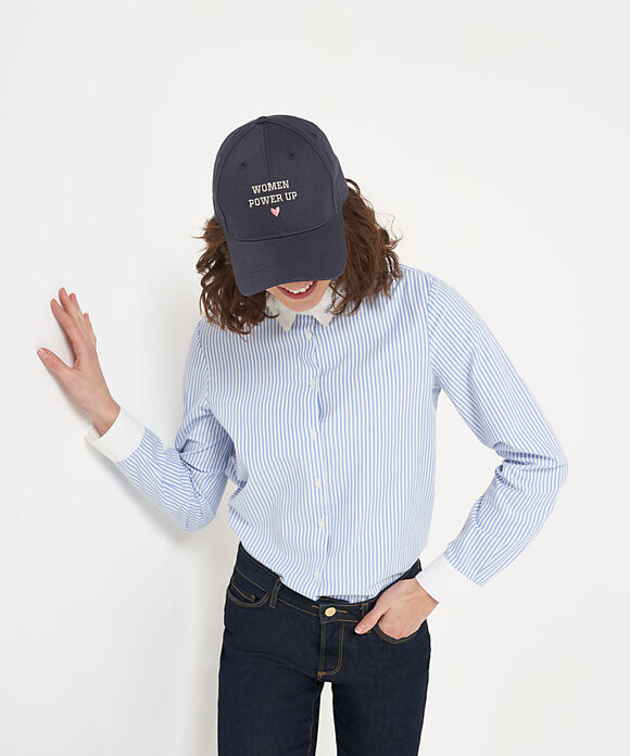 Chemise rayée à col brodé - Light Blue - I.Code