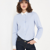 Chemise rayée à col brodé - Light Blue - I.Code