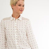 Chemise jacquard et dentelle - Blanc cassé - I.Code