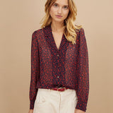 Chemise imprimé ombre florale - Marine - I.Code